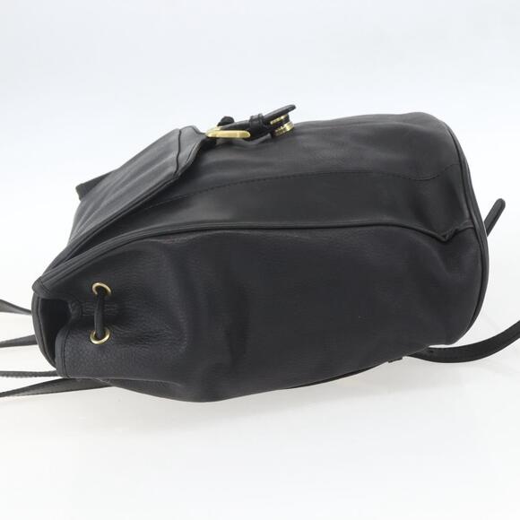 BALLY Backpack Leather Black Gold Auth ka1313 main image 14